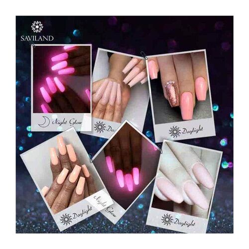 SAVILAND 7ML Nude Pink Gel Polish Glow In Dark Semi Permane