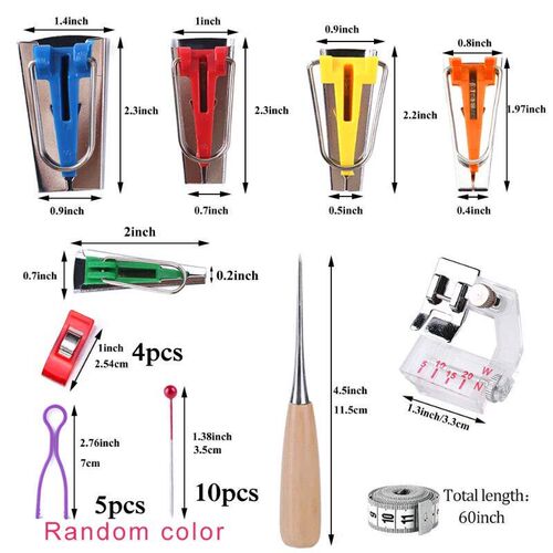 IMZAY Bias Tape Makers Set Different Sizes Bias Tape Maker P