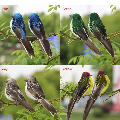1PCS/2PCS Artificial Birds Fake Foam Animal Simulation Feath