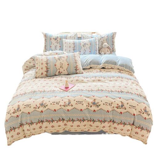 Four-piece Padded Ral Fleece Bed Sheet Quilt Ver Nantong Bed