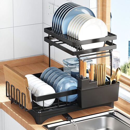 Kitchen Drainage Dish Rack Multi-function Storage Bowls, Cho