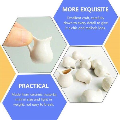 2 Pcs Mini Milk Jug Plant Pot Ornament Miniature Kitchen