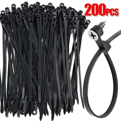 Mountable Cable Ties with Screw Hole Nylon Self Locking Loop