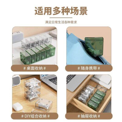 Desktop cable organizer box with lid, for phone charging cab