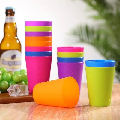 24pcs Colorful Drinking Cups Reusable Plastic Coffee Juice B