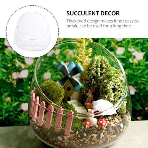 Slant Cut Bowl Glass Vase Clear Bubble Bowl Slanted Globe Te