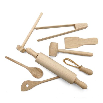 Children Wooden Kitchen Utensils Pretend Kitchen Toy Simulat