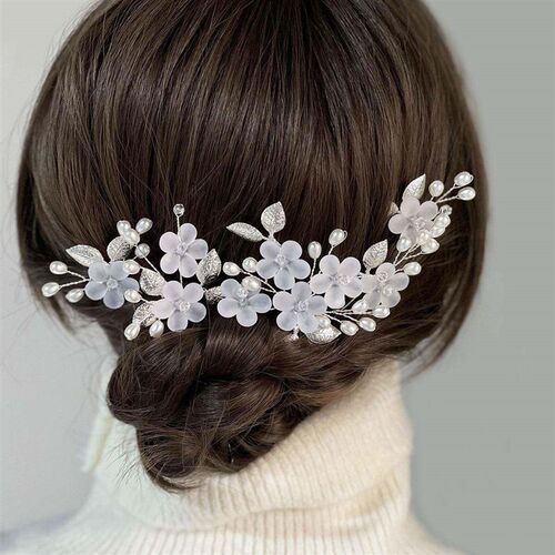 Handmade Floral Bridal Tiara Headband Women Prom Hair Crown