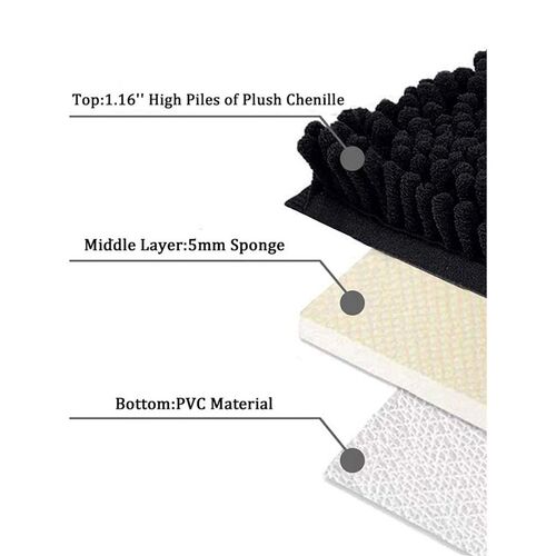 Chenille bathroom carpet, non slip bath mat, soft and comfor