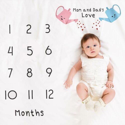 Baby Milestone Background Photo Blanket Infant Photography B