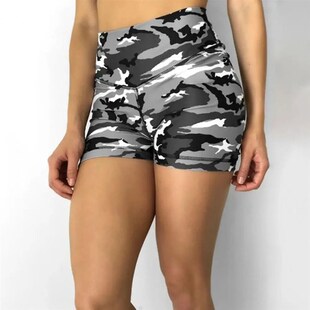 Camouflage Fitness Wide Shorts Fit Yoga Women Skinny Slim
