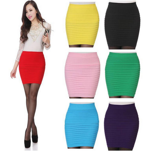 VISNXGI Package Hip Pencil Pleated Skirts Summer Women High