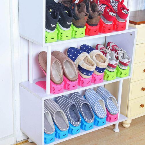 A Japanese and Korean style double-layer shoe rack and shoe