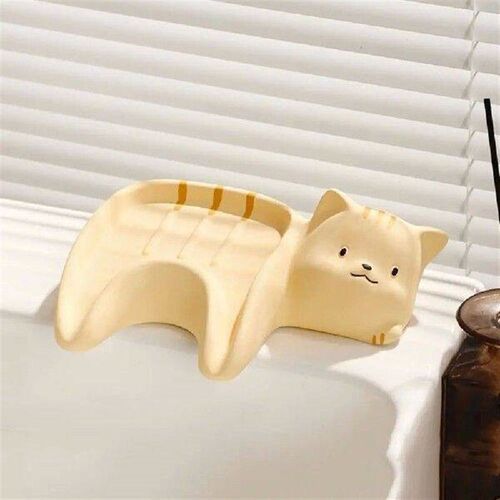 Desktop Ornament Cat Shape Soap Box Creative Ceramic