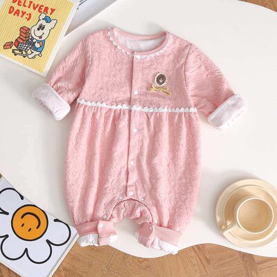 Newborn Baby Spring Clothes Baby Spring Double-Layer jumpsui