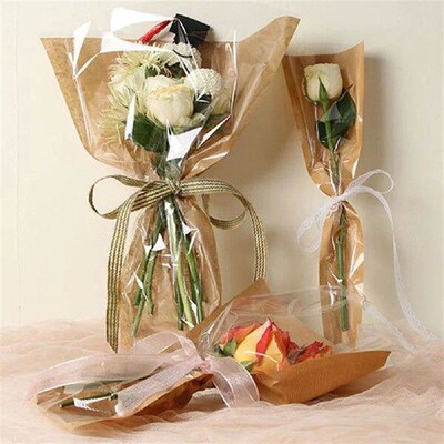 50 Pcs Single Flower Wrapper Wrapping Paper Candy Bouquet