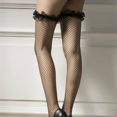 2023 Hot Selling Ben Xi Lace Fishnet Over Knee Socks Women H
