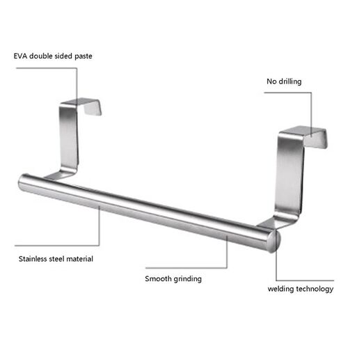 Stainless Steel Single Towel Rack Kitchen Non Perforated To