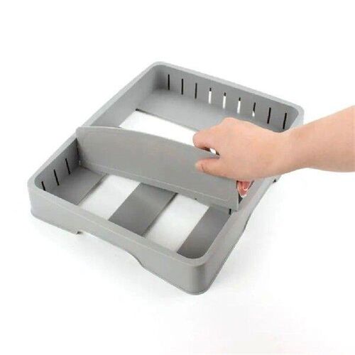 White/Grey Food Container Lid Organizer Large Adjustable