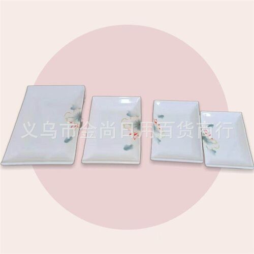 Square plastic snack platter, melamine plate, imitation porc