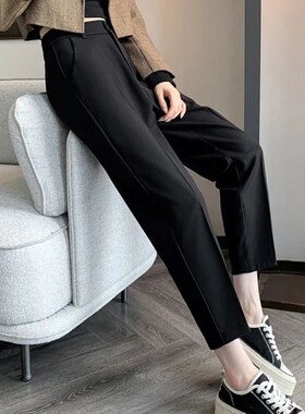 Womens High-Waisted Suit Pants 2025 Spring Summer Solid But