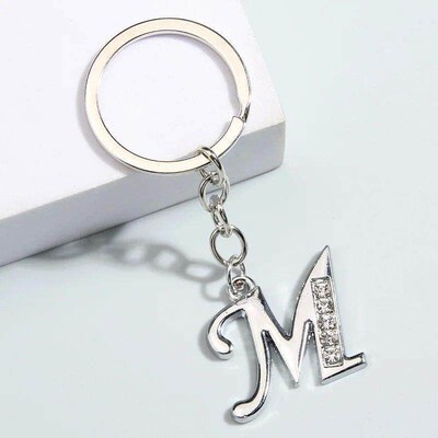 Metal Keychain A-Z Initial Key Ring 26 Capital Letter Key Ch