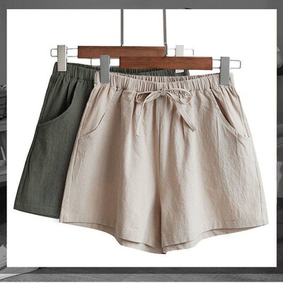 2020 New Womens Shorts Hot Summer Casual Cotton Linen Short