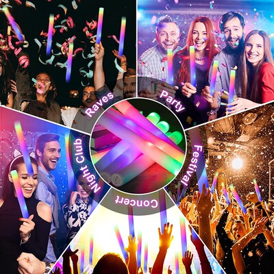 12/15/30/60Pcs/Lot Glow Sticks Bulk Colorful LED Foam Stick