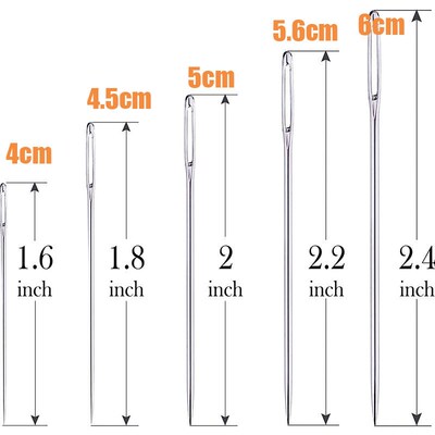 25 PCS stainless steel Large Eye Stitching Needles - 5 Sizes