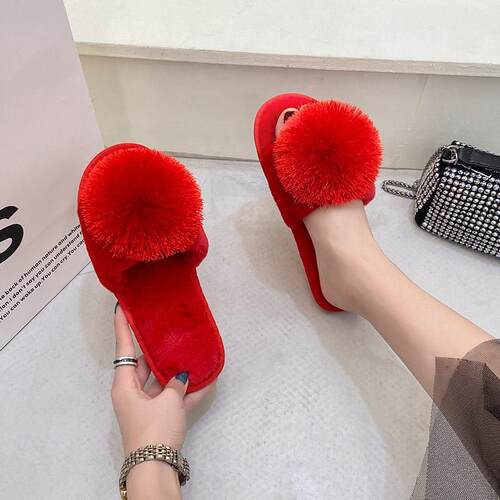 Furry Slippers, Froth Ball, One-size, Womens Large Size Ind