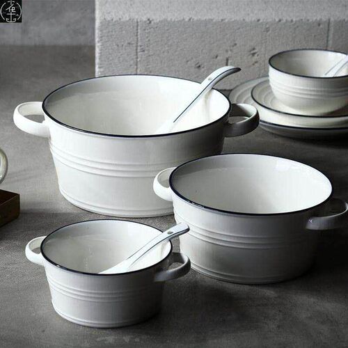 Nordic style ceramic salad bowl, noodles bowl dessert bowl
