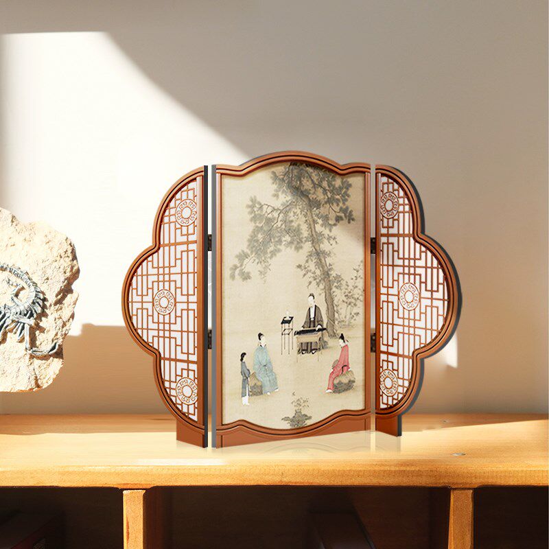 中古风客厅桌面边柜装饰摆件装饰画高级感玄关柜可折叠屏风摆画,家居饰品,装饰摆件,淘宝优惠券,粉丝福利购,淘宝优惠卷