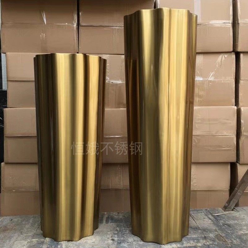 花瓶 不锈钢落地花盆 工厂定制梅花花器 加工电镀金属大花盆 钛金,家居饰品,花盆,淘宝优惠券,粉丝福利购,淘宝优惠卷