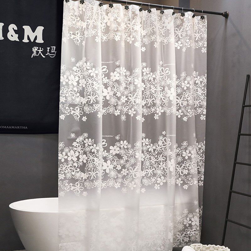 默玛EVA浴帘防水卫生间浴帘浴帘布隔断帘加厚防霉淋浴帘白色花蔓,家庭/个人清洁工具,浴帘,淘宝优惠券,粉丝福利购,淘宝优惠卷