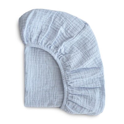 Cotton Wrinkled Baby Cotton Gauze Fitted Sheet Solid Color C