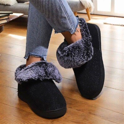 Women Slippers Non-Slip Memory Foam Fuzzy Slippers Faux