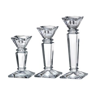 捷克Bohemi水晶玻璃浪漫烛光晚餐蜡烛台装饰品桌面欧式礼品摆件