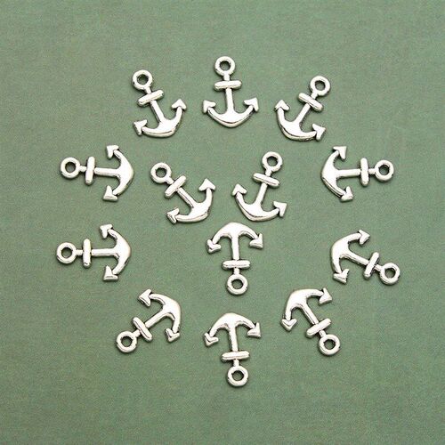 Marine Pendant Antique Silver Plated Mini Anchor Charms For