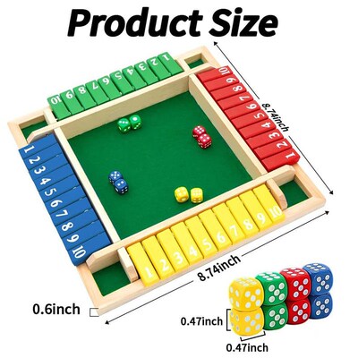 classroom games Shut The Box Dice toys Family Wooden Board牌