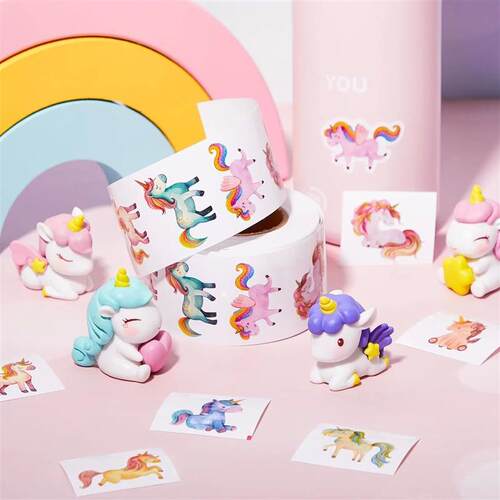 100-500pcs Cartoon Animal Unicorn Sticker kids Reward Sticke