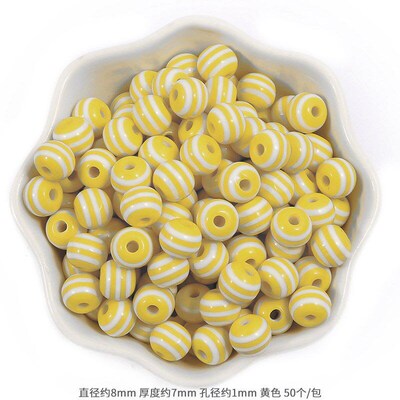 6-10 mm resin oblate stripe bead making handmade diy