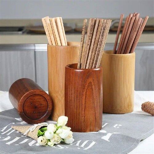 Minimalist Bamboo & Wood Chopstick Rack Restaurant Kitchen