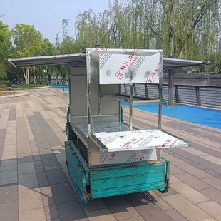 带锁不锈钢小吃架子商用小吃车架子摆摊三轮车烧烤煎油炸串夜市