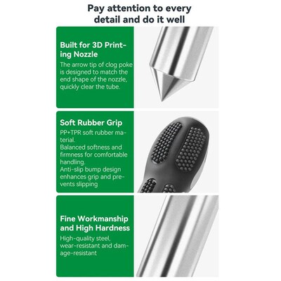 Creality Clog Poke Soft Rubber Handle Extended Design Cleani