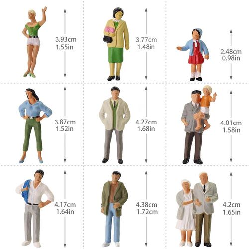30pcs All Standing O scale People 1:43 Scale Painted Figures