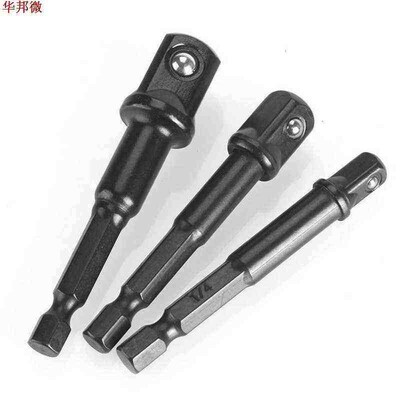 3 PCS Hex Shank Wrench Drive Power Drill Socket Drill Adapte