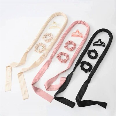 Heatless Curling Rod Headband No Heat Ribbon Hair Roller Sof