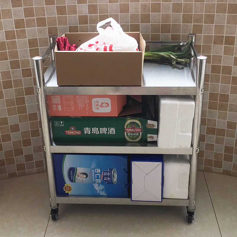 不锈钢带轮厨房厨具菜收纳架橱柜餐边柜阳台移动整理架杂物架三层,厨房/烹饪用具,厨房置物架/置物柜/角架,淘宝优惠券,粉丝福利购,淘宝优惠卷