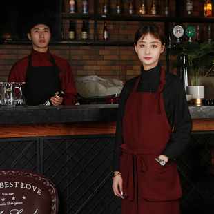 新款时尚中餐饮前厅服务员工作服男女春夏长袖饭店酒吧网咖啡厅