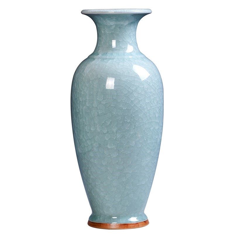 景德镇陶瓷器仿古钧瓷裂纹釉冰片插花花瓶家居客厅玄光装饰品摆件